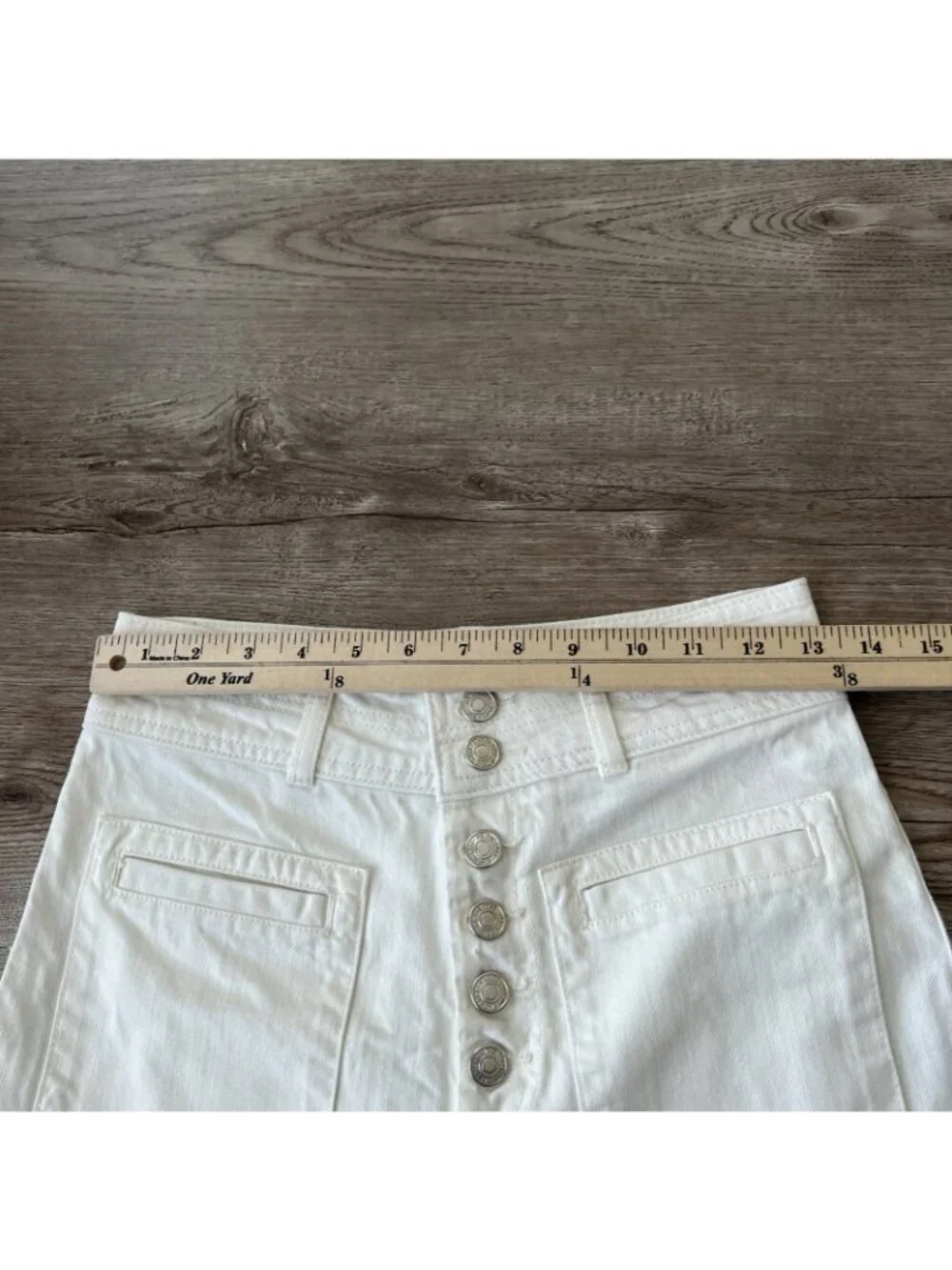 Free People Colette Wide Leg Crop Jeans Womens 26 Ivory Button Fly High Rise